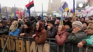 Bernard-Henri Lévy apporte son soutien aux manifestants de Kiev (Euronews, le 10 février 2014)