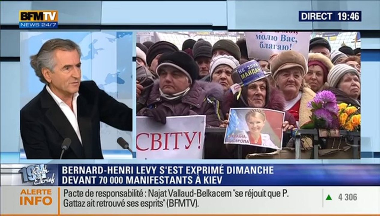 Bernard-Henri Lévy interviewé le 12 février 2014 par Ruth Elkrief sur BFM