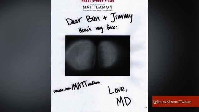 Matt Damon Sends Fax of Bare Butt to Ben Affleck, Jimmy Kimmel