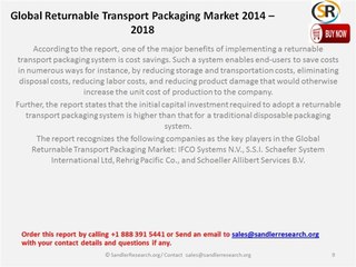 Global Returnable Transport Packaging Market 2014 – 2018