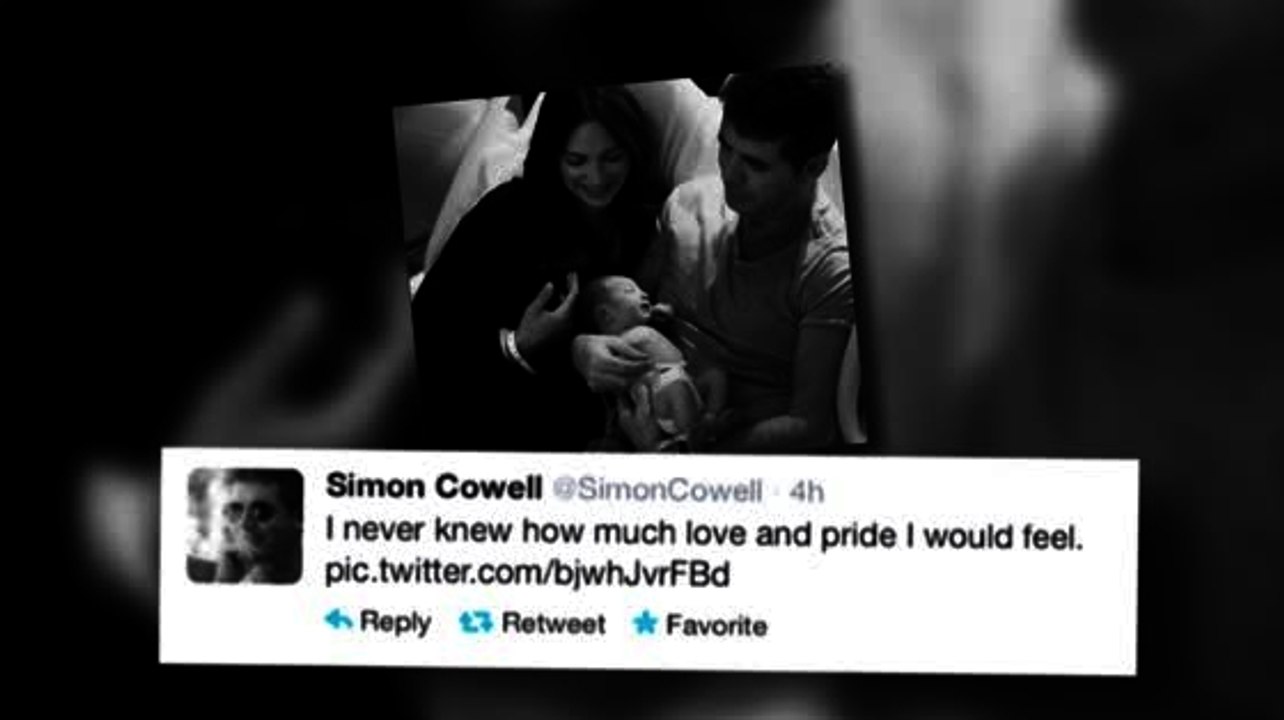 Simon Cowell le presenta su bebe Eric al mundo