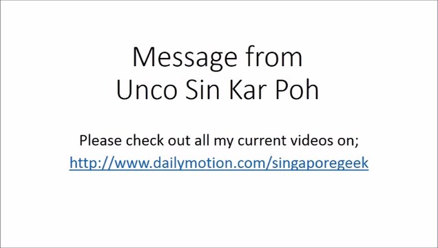 Message from Unco Sin Kar Poh