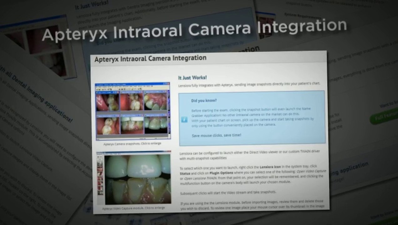 Lensiora Intraoral Camera Features