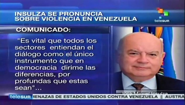 Insulza, preocupado por hechos violentos en Venezuela