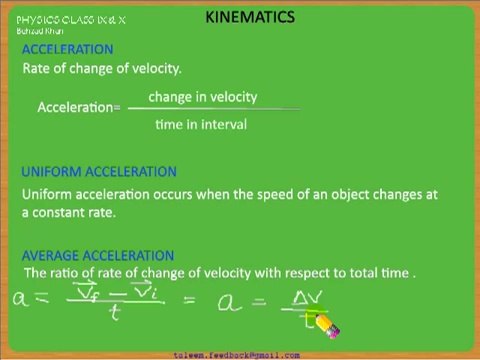 Lecture 016 Kinematics Part 3 Acceleration Physics in urdu free Tutorial Class IX