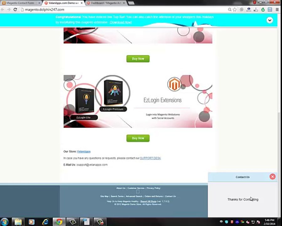 Magento Contact form Extension - Velanapps.com