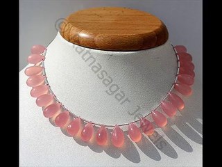 Pink Dyed Chalcedony Beads