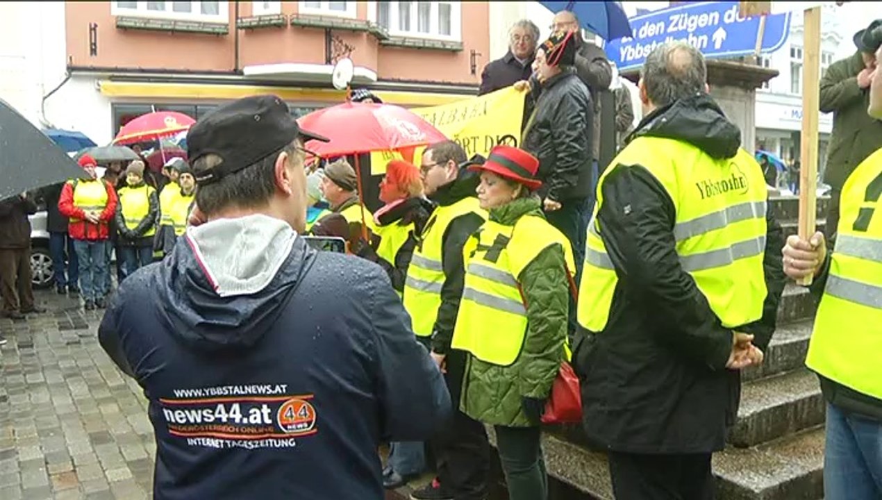 Demo für die Ybbstalbahn in Waidhofen 16.2.2014