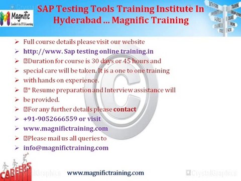 SAP Training, online SAP testing, Toronto Quest Learnings&sap testing classes