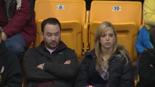 Kiss cam fail during Hockey! Kiss your sister !!