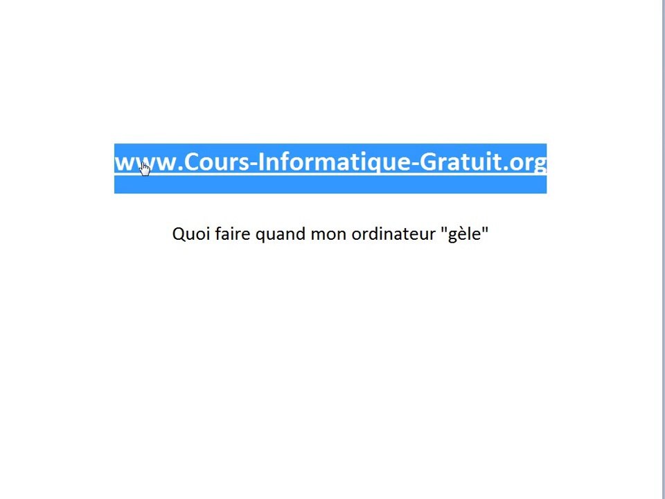 Quoi faire quand l'ordinateur gèle ou quand mon ordinateur plante_ CTRL+ALT+SUPPRIME & Reset