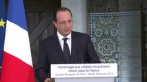 Hollande rend hommage aux soldats musulmans morts pour la France