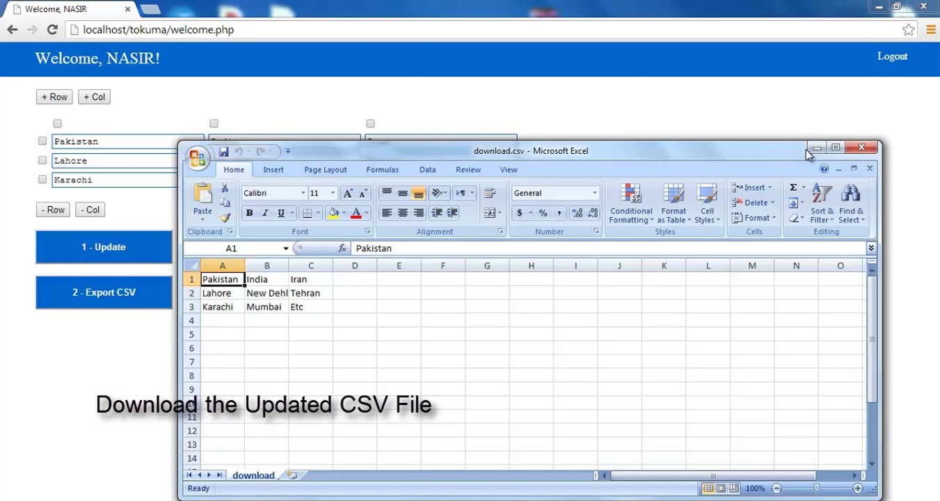 Login/Register System using CSV, Edit/Update Remote CSV using HTML front end