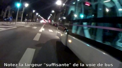 Nancy, ligne2 Stanway (of life) : cohabitation bus / cyclistes sur la voie partagée