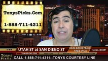 San Diego St Aztecs vs. Utah St Aggies Pick Prediction NCAA College Basketball Odds Preview 2-18-2014