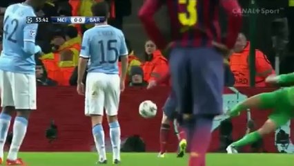 Goal Leo Messi Manchester City - Barcelona (0 - 1)