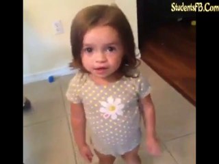 cute baby girl copying very fine