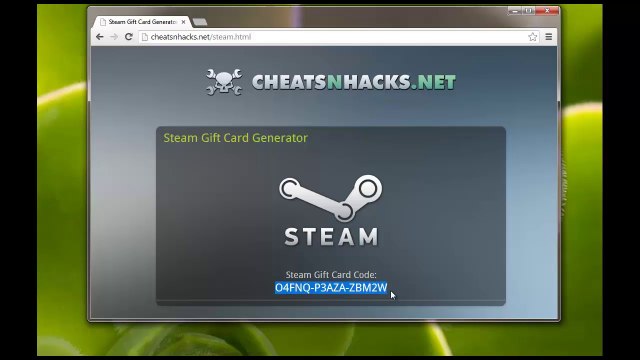 HACK Carte-cadeau Gratuit Générateur FREE Steam Gift Card Generator - Wallet Code Generator 2014