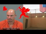 Arizona inmate Joseph Dekenipp crawls through jail razor wire to meet Valentine, arrested