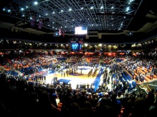 American National Anthem basketball game New Mexico vs Broncos