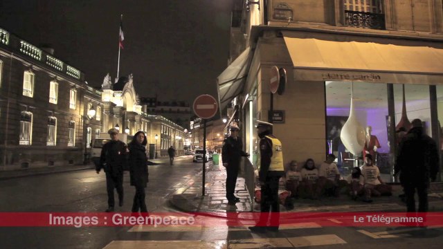 Greenpeace. Ils déversent 5 tonnes de charbon devant l'Elysée