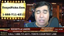LA Lakers vs. Houston Rockets Pick Prediction NBA Pro Basketball Odds Preview 2-19-2014