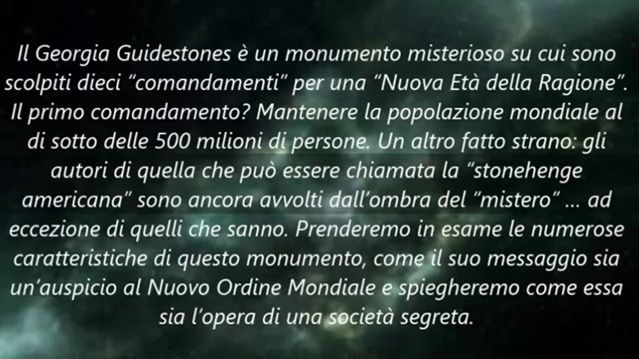 Georgia Guidestones: I comandamenti del Nwo/illuminati
