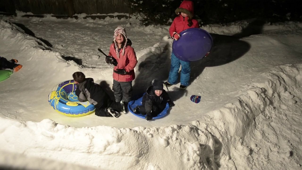 Family Create Luge Course in Back-Yard