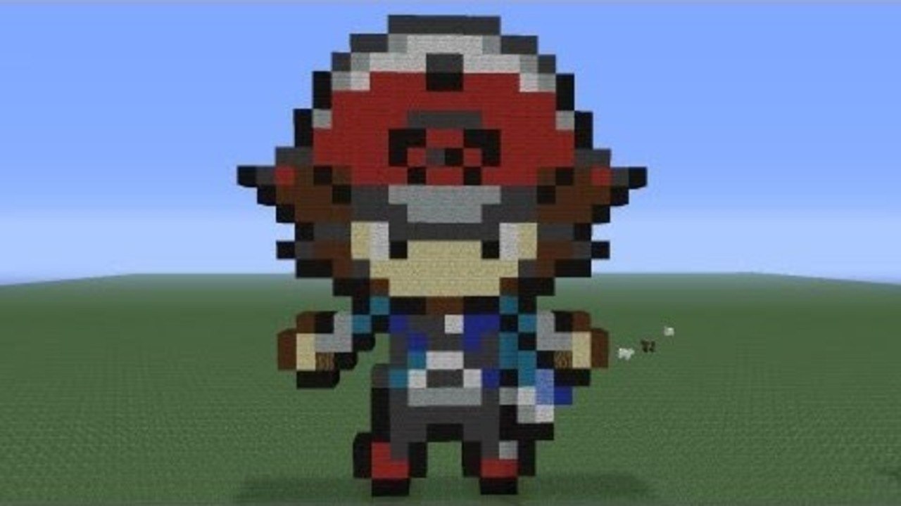 Minecraft Pixel Art: Black/White Pokemon Trainer Tutorial