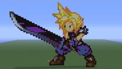 Create Stunning Cloud Strife Pixel Art in Minecraft 🎮
