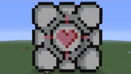 Minecraft Pixel Art: Portal Companion Cube