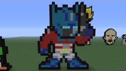 Minecraft Pixel Art: Optimus Prime Tutorial