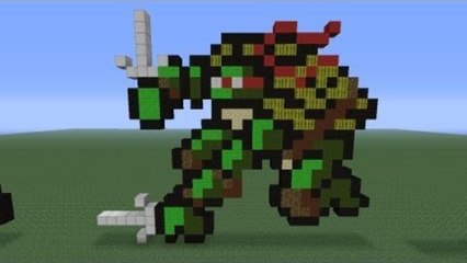 Minecraft Pixel Art: Raphael Tutorial - TMNT