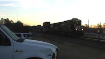 Train meet in Austell Ga. with NS 207 heading north bound and BNSF power leading NS 737 south bound