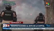 Continúan protestas opositoras en el este de Caracas