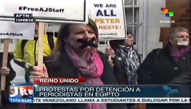Protesta en la embajada de Egipto en Londres por periodistas detenidos
