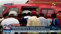 Gobierno boliviano sigue asistiendo a damnificados de las lluvias