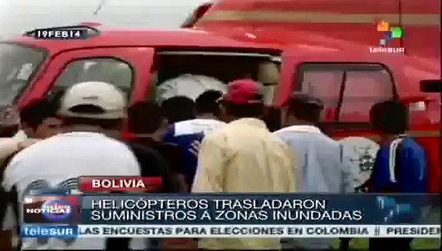 Gobierno boliviano sigue asistiendo a damnificados de las lluvias