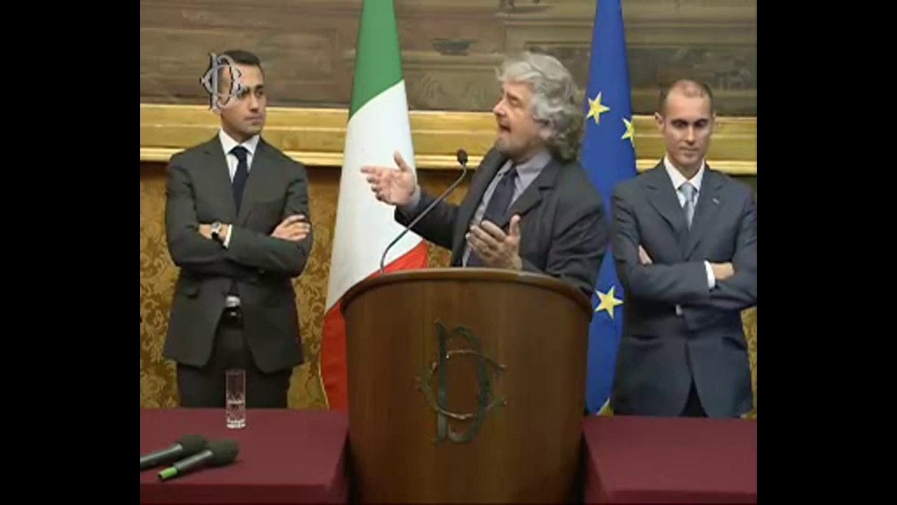 Roma - Le consultazioni di Matteo Renzi. Movimento 5 Stelle - Beppe Grillo (19.02.14)