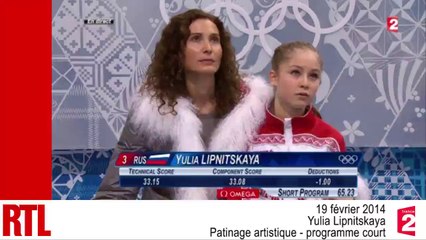 VIDÉO - Sotchi : chute de l'espoir russe Yulia Lipnitskaya en patinage artistique