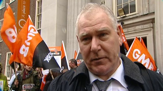GMB members protest against Environment Agency job cuts