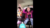 She films her kids and drives at the same time... FAIL. CAR CRASH!