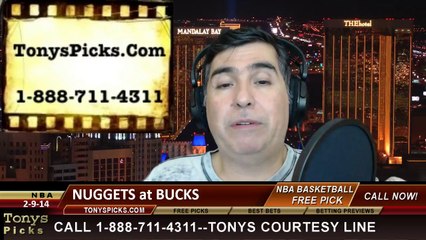 Milwaukee Bucks vs. Denver Nuggets Pick Prediction NBA Pro Basketball Odds Preview 2-20-2014