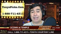 Temple Owls vs. Connecticut Huskies Pick Prediction NCAA College Basketball Odds Preview 2-20-2014