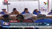 Campesinos bolivianos expresan respaldo al gobierno venezolano