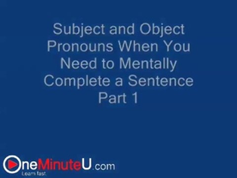 Subject and Object Pronouns When You Need to Mentally by Kambe Banda