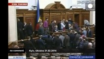 Fight in Ukrainian parliament over opposition demands
