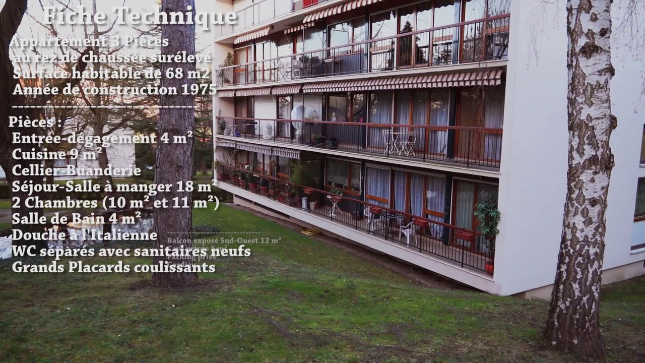 Appartement 68m² 3 pièces Montgeron 91230 Essonne à vendre T3 résidence calme Parc des Cascades Val d'Yerres vente achat immobilier prix estimation argus investissement locatif visite virtuelle vidéo groupe scolaire Ferdinand Buisson école maternelle