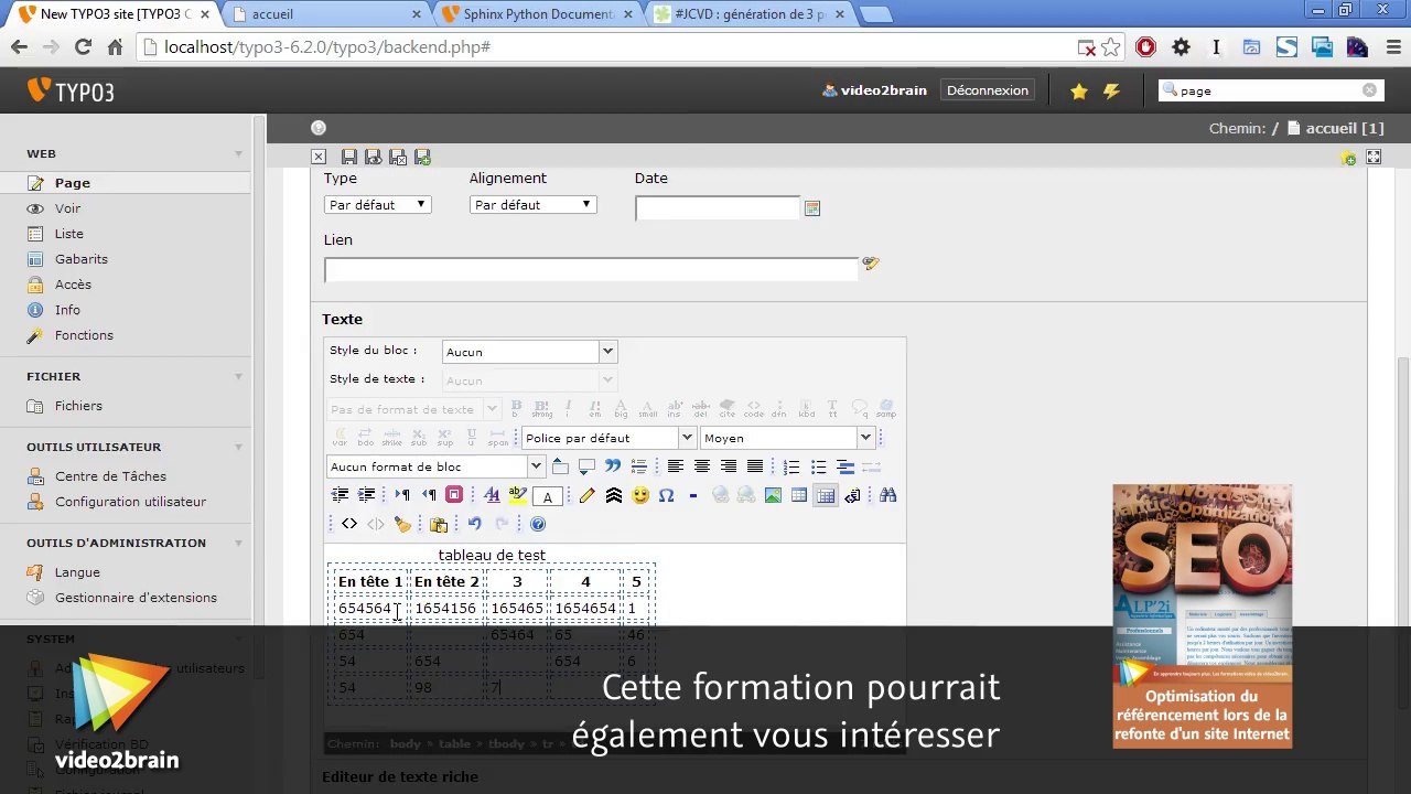 TYPO3 6.2 pour les rédacteurs : trailer | video2brain.com