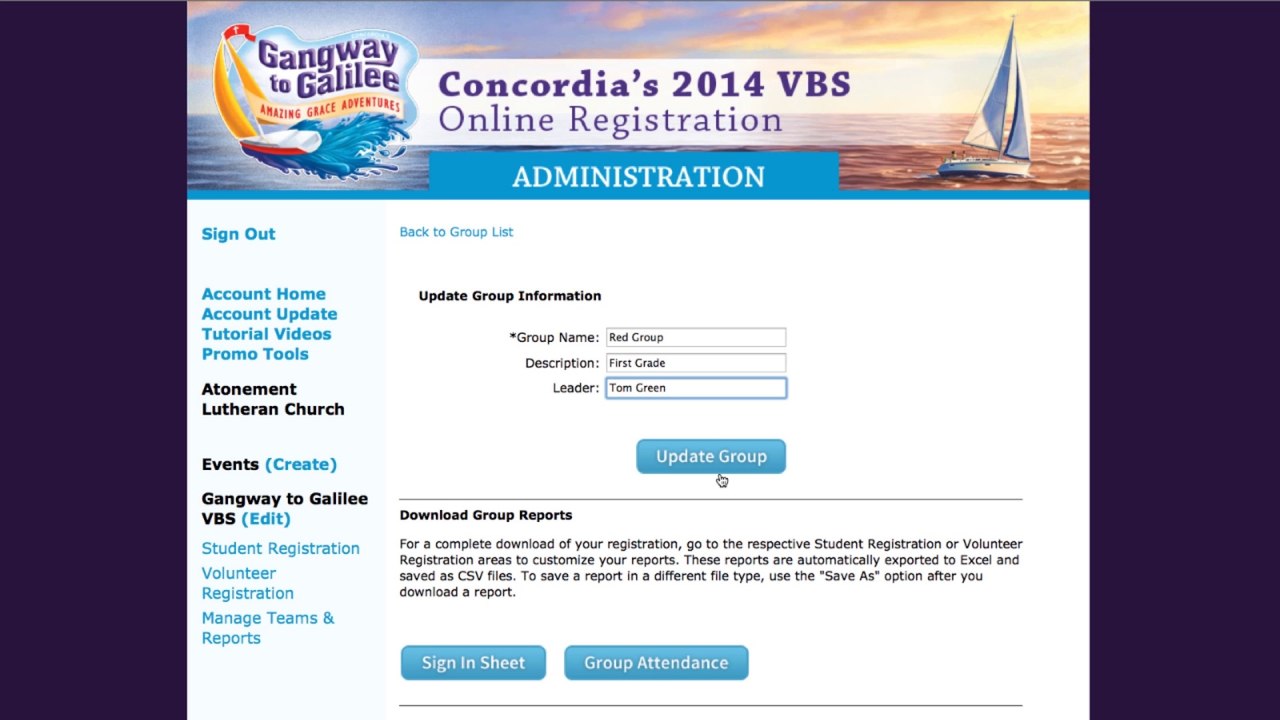 How to Manage Groups & Reports (VBS Online Registration Tutorial #5)